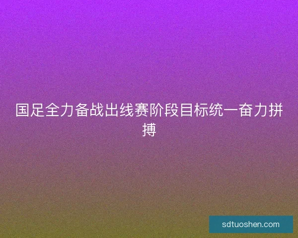国足全力备战出线赛阶段目标统一奋力拼搏