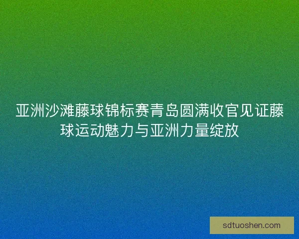 亚洲沙滩藤球锦标赛青岛圆满收官见证藤球运动魅力与亚洲力量绽放